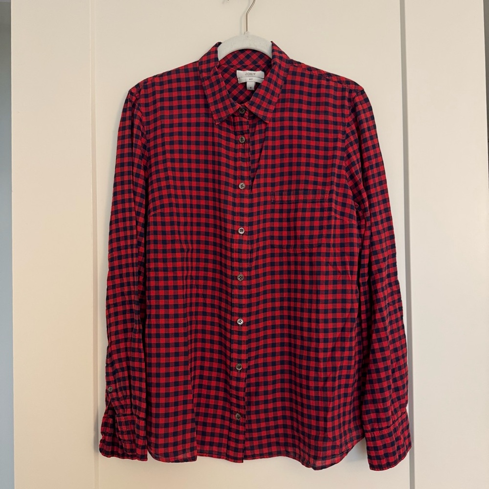 J. Crew Red and Black Plaid Shirt